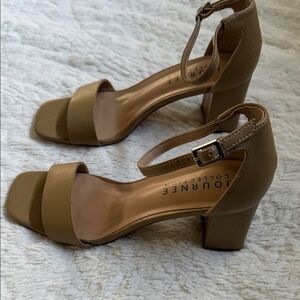 Journee Collection Tan Block Heel Sandals